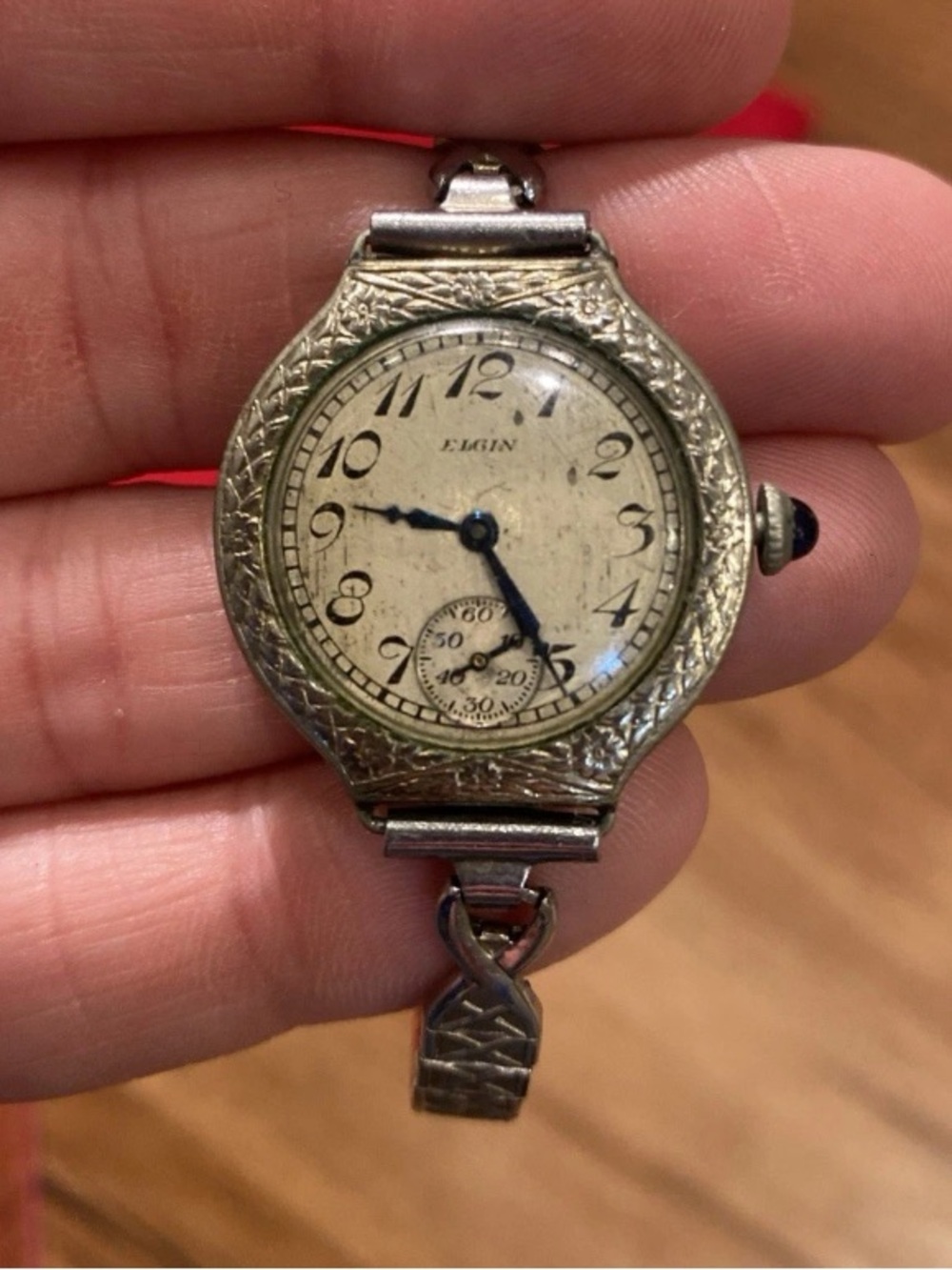 Womans Watch 19k Rolled Gold Plate Antique Elgin Art Deco For Parts
